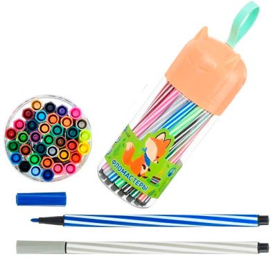 Набор фломастеров универсальной росписи Лисёнок 36 цветов Basir МС-6418-36 1